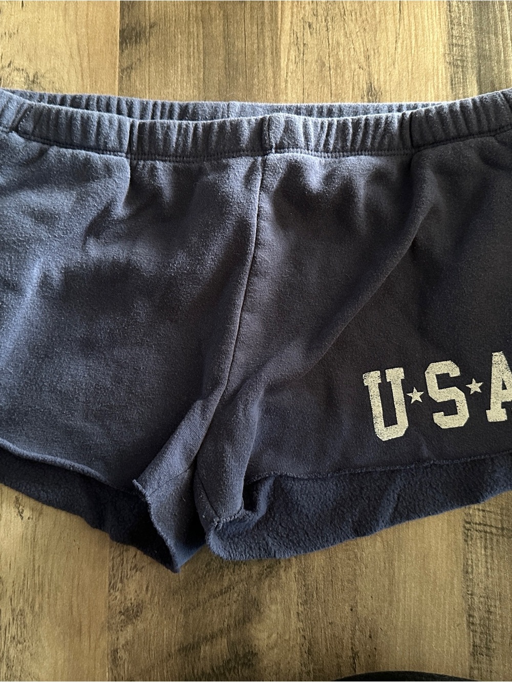 Women's Navy USA Fleece Lounge Shorts